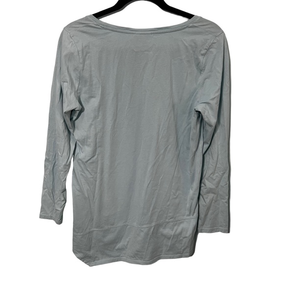 Pure Jill Teal Green Long Sleeve Pull Over top 100% Cotton Size Small - Picture 2 of 4